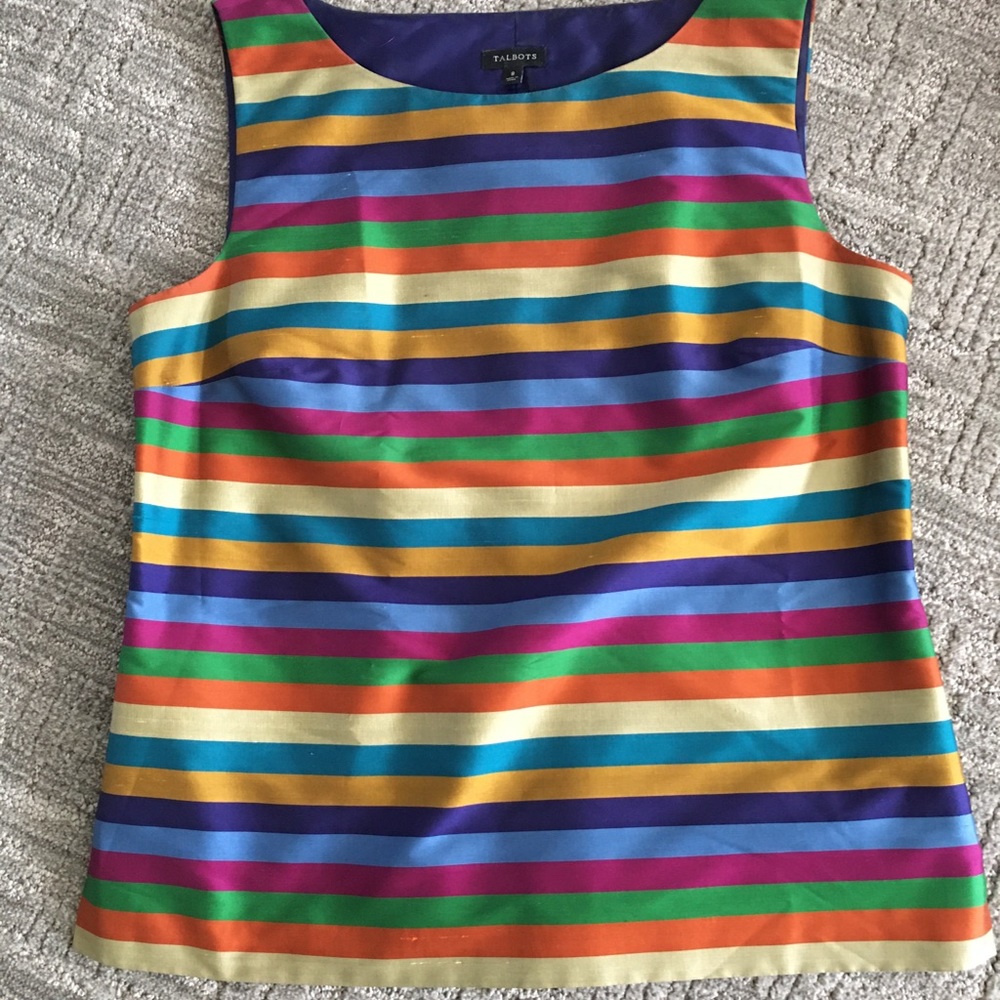 Talbots striped silk top